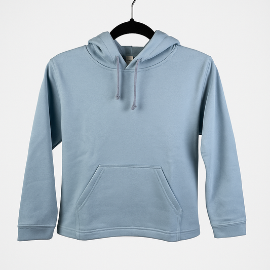 Kinder Hoodie – Hellblau mit Kängurutasche