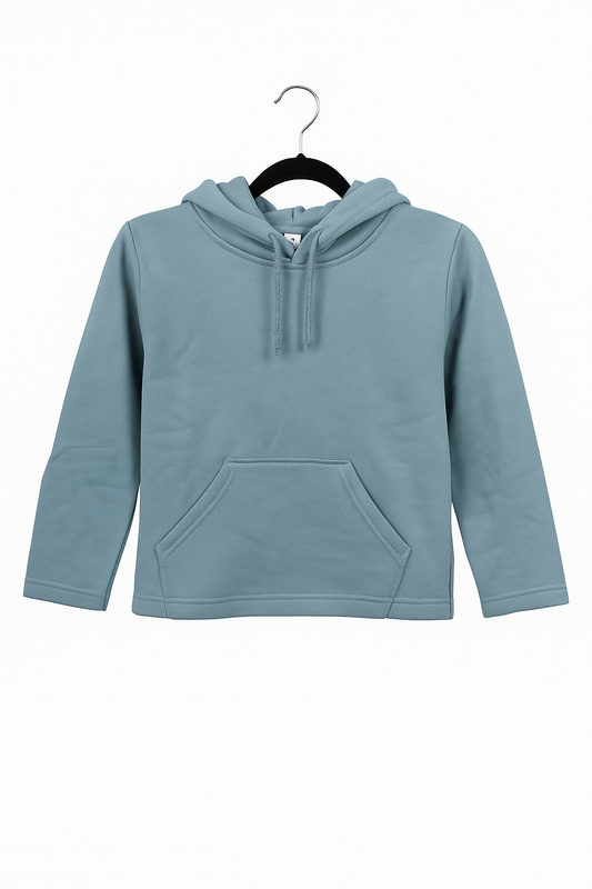 Kinder Hoodie – Blau-Türkis mit Kängurutasche