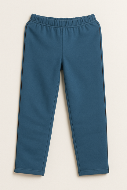 Damen Trainingshose in Blau mit schwarzer Seitenziernaht