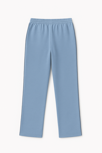 Damen Trainingshose – Hellblau mit schwarzem Seitenstreifen