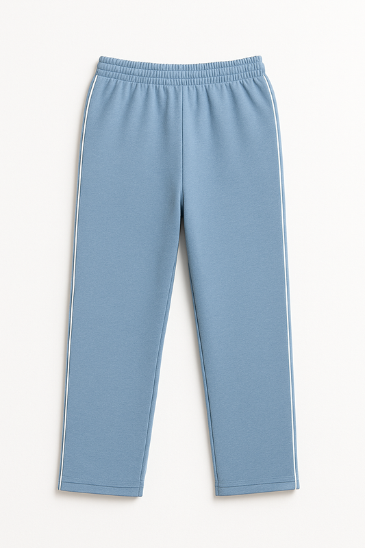 Damen Trainingshose – Hellblau mit weißem Seitenstreifen