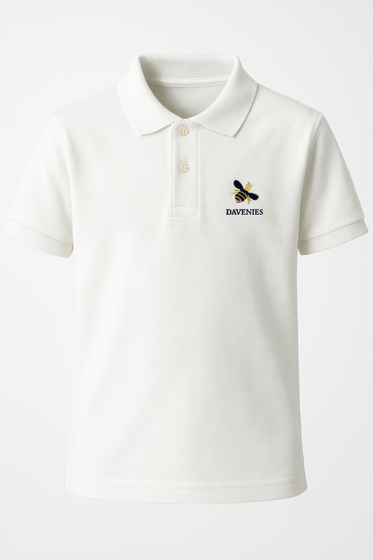 Kinder Polo – Weiß mit Stickdetail