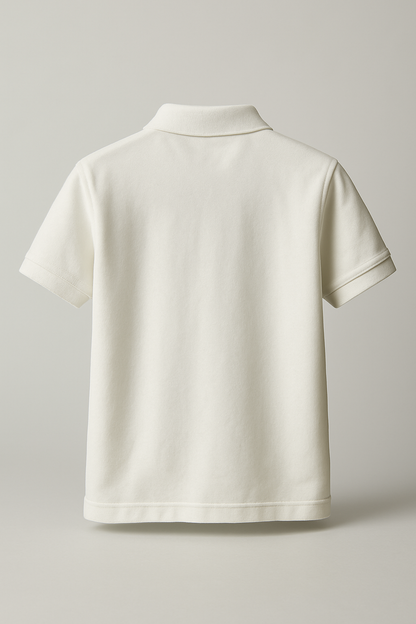 Kinder Polo – Weiß mit Stickdetail