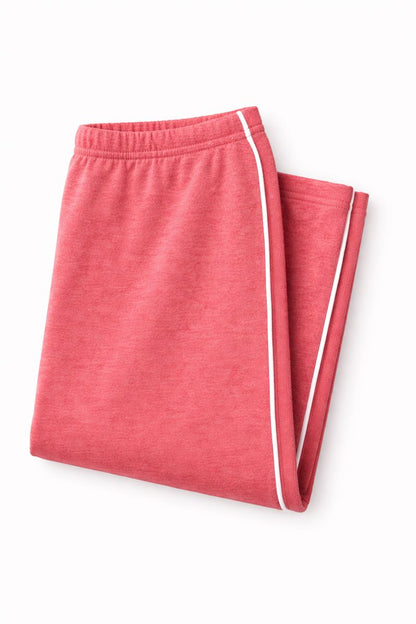Damen Trainingshose in Altrosa mit weißen Seitenstreifen