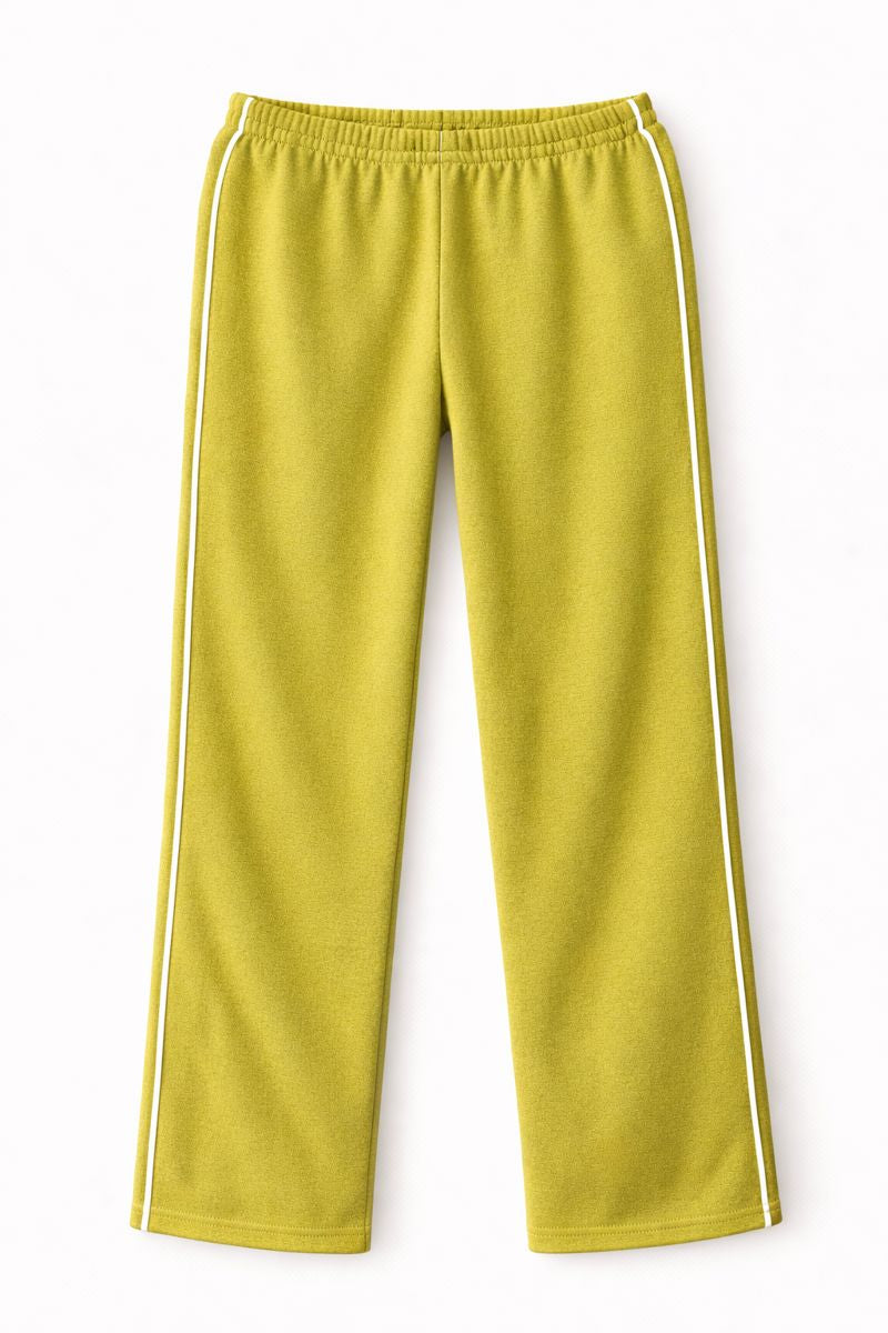 Damen Trainingshose in Senfgelb mit weißem Seitenstreifen