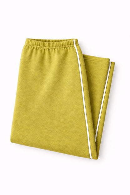 Damen Trainingshose in Senfgelb mit weißem Seitenstreifen