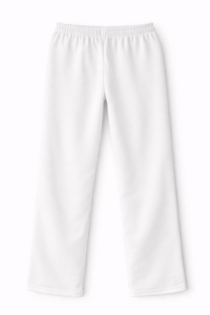 Damen Trainingshose in Weiß mit schwarzem Seitenstreifen