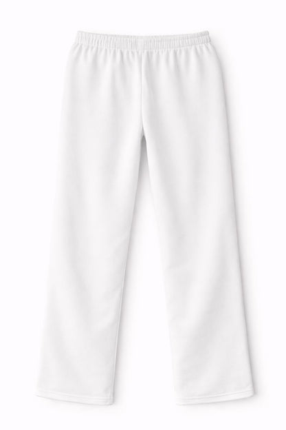 Damen Trainingshose in Weiß mit schwarzem Seitenstreifen