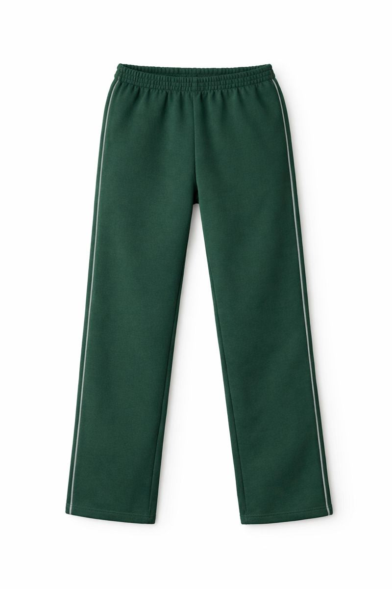 Damen Trainingshose in Dunkelgrün mit grauen Seitenstreifen