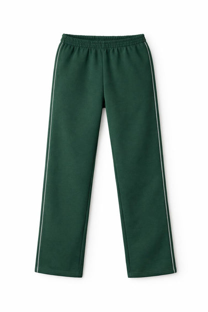 Damen Trainingshose in Dunkelgrün mit grauen Seitenstreifen