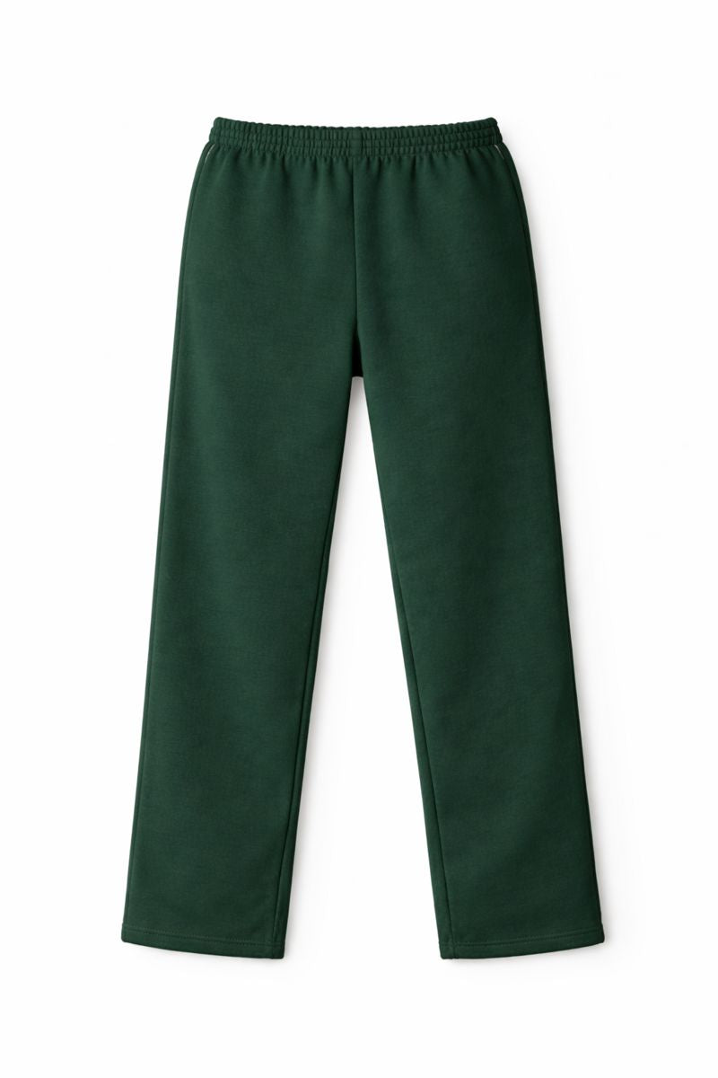 Damen Trainingshose in Dunkelgrün mit grauen Seitenstreifen