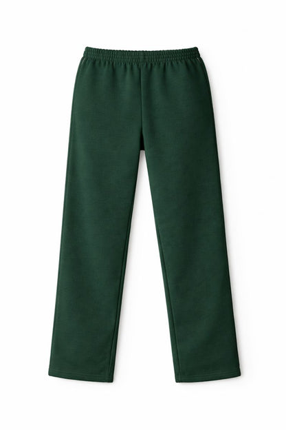 Damen Trainingshose in Dunkelgrün mit grauen Seitenstreifen