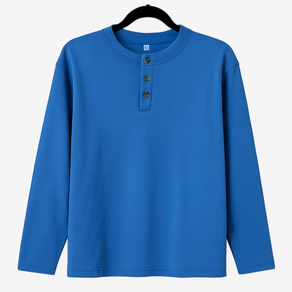 Unisex Homewear-Set – Blau mit Knopfleiste