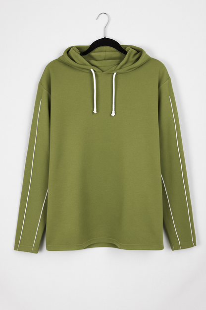 Damen Homewear-Set – Olivgrün mit Streifendetails