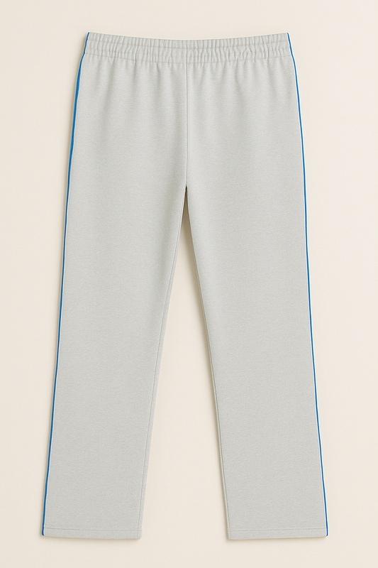 Damen Trainingshose in Grau mit blauem Seitenstreifen