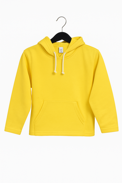 Kinder Hoodie – Sonnengelb mit Kängurutasche
