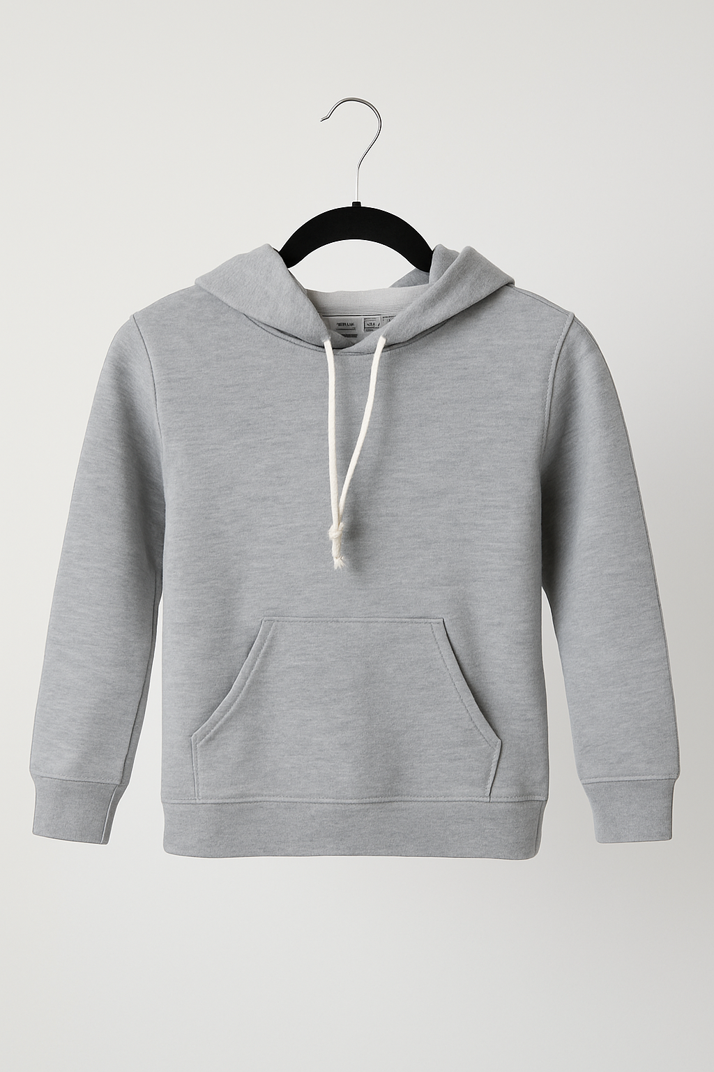 Kinder Hoodie – Hellgrau mit Kängurutasche