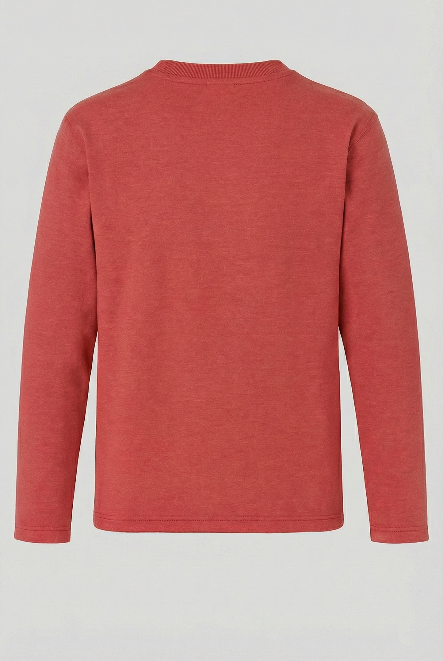 Unisex Langarmshirt – Rostrot mit feiner Ziernaht