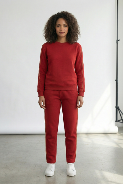 Damen Set – Rot mit Kontraststreifen