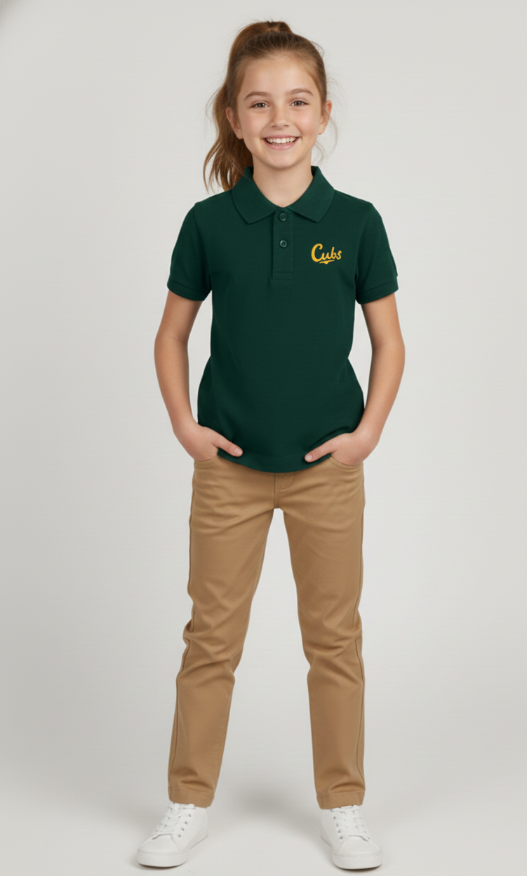 Kinder Polo-Shirt – Dunkelgrün