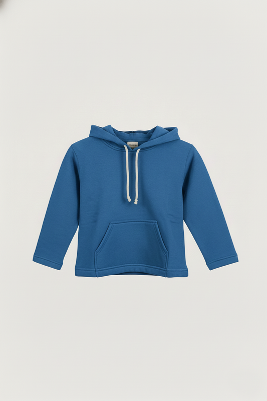 Kinder Hoodie – Blau mit Kängurutasche