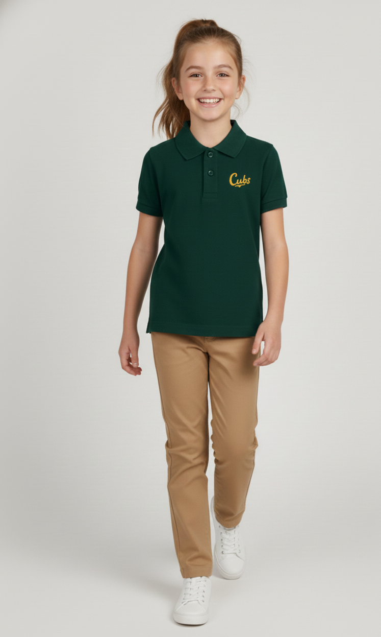 Kinder Polo-Shirt – Dunkelgrün