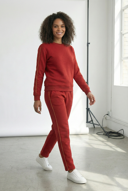 Damen Set – Rot mit Kontraststreifen