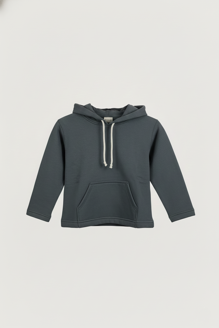 Kinder Hoodie – Dunkelgrau mit Kängurutasche