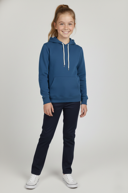 Kinder Hoodie – Blau mit Kängurutasche