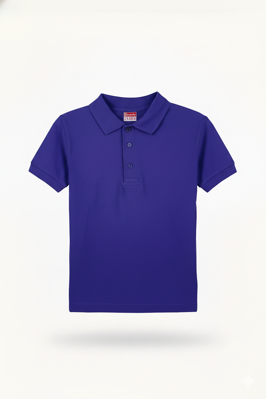 Kinder Poloshirt – Royalblau / Lila