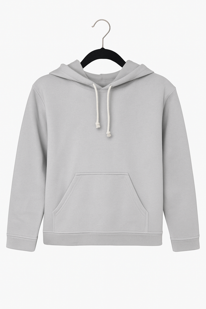 Kinder Hoodie – Hellgrau mit Kängurutasche