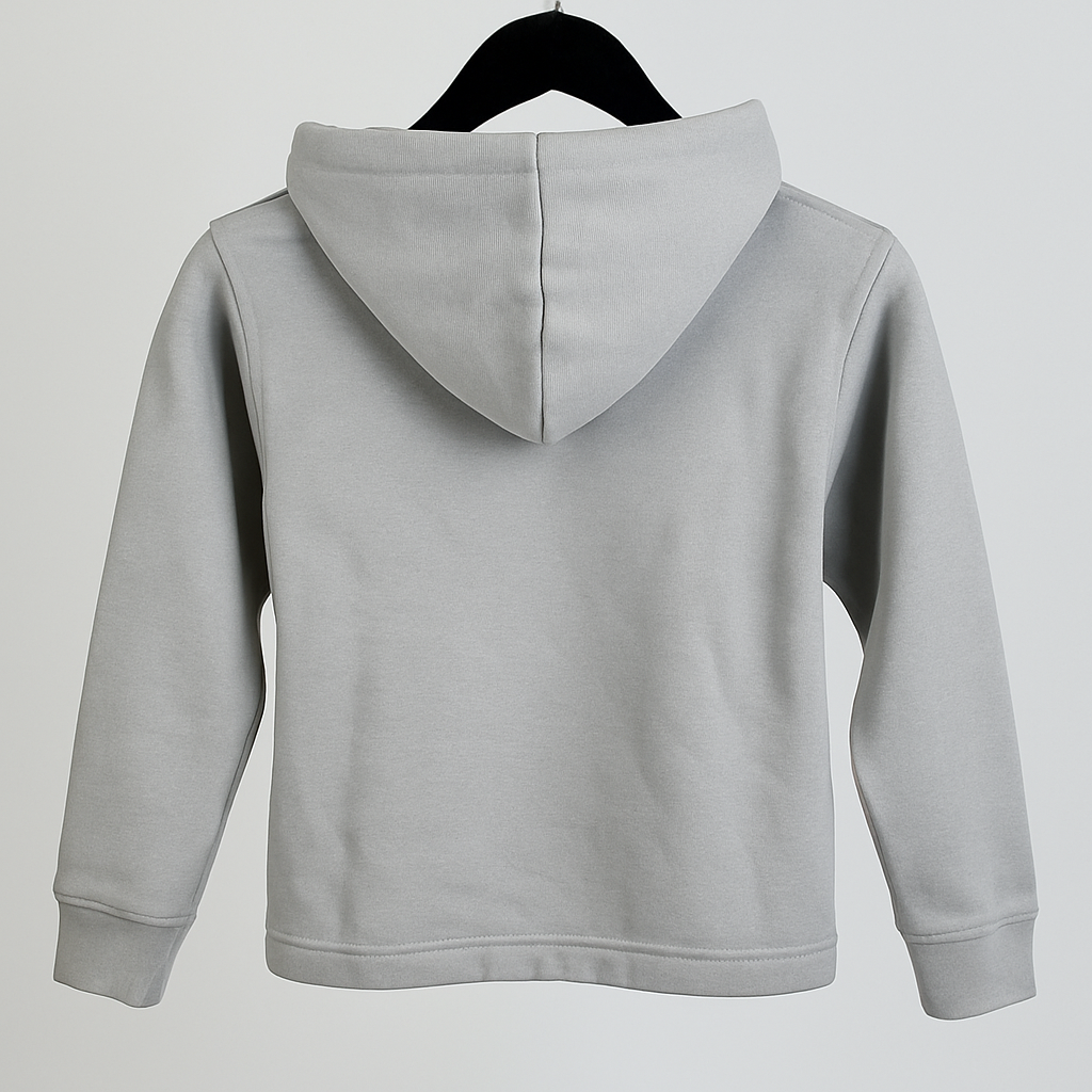 Kinder Hoodie – Hellgrau mit Kängurutasche