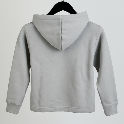 Kinder Hoodie – Hellgrau mit Kängurutasche