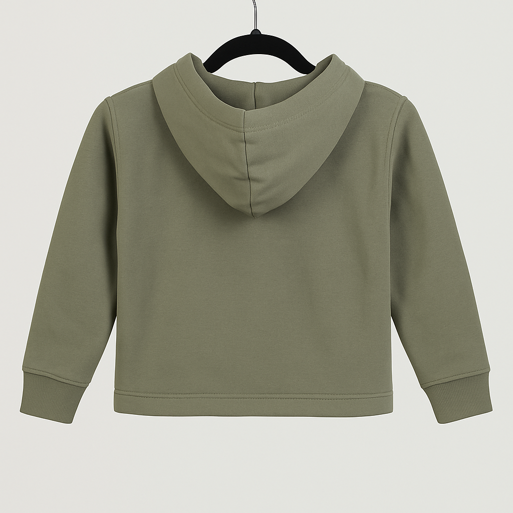 Kinder Hoodie – Khaki mit Kängurutasche
