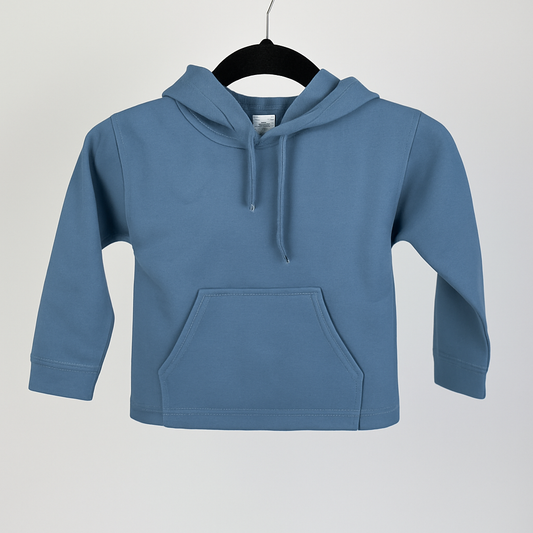 Kinder Hoodie – Blau mit Kängurutasche