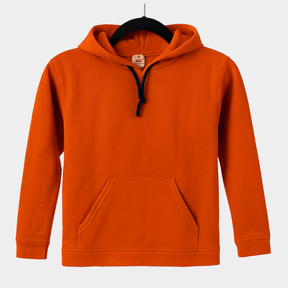 Kinder Hoodie – Orange mit Kängurutasche