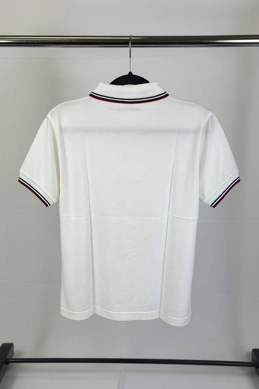 Kinder Polo-Shirt – Weiß mit rot-blauen Details