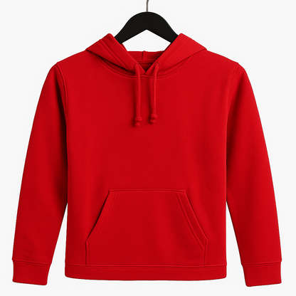 Kinder Hoodie – Rot mit Kängurutasche