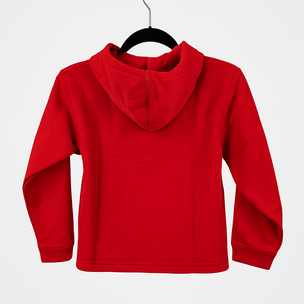 Kinder Hoodie – Rot mit Kängurutasche