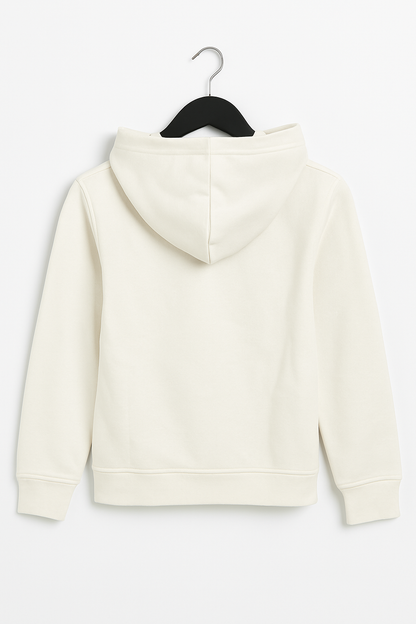 Kinder Hoodie – Weiß mit Kängurutasche