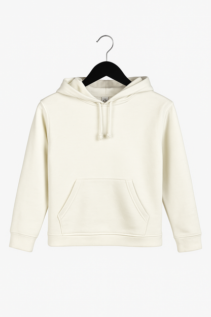 Kinder Hoodie – Weiß mit Kängurutasche