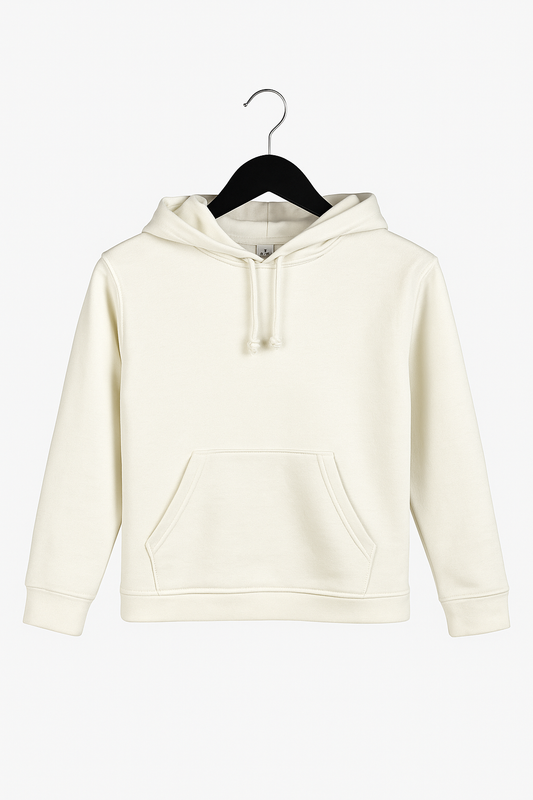 Kinder Hoodie – Weiß mit Kängurutasche