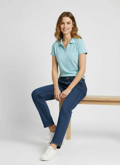 Damen Polo – Hellblau