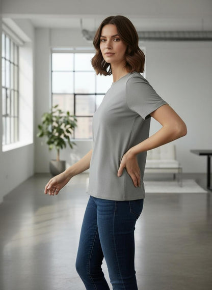 Damen T-Shirt – Graugrün