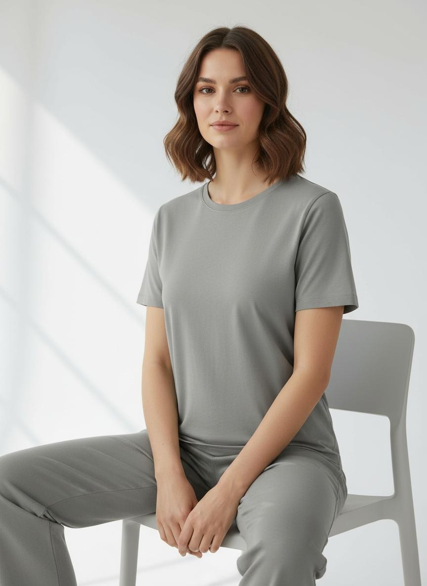 Damen T-Shirt – Graugrün